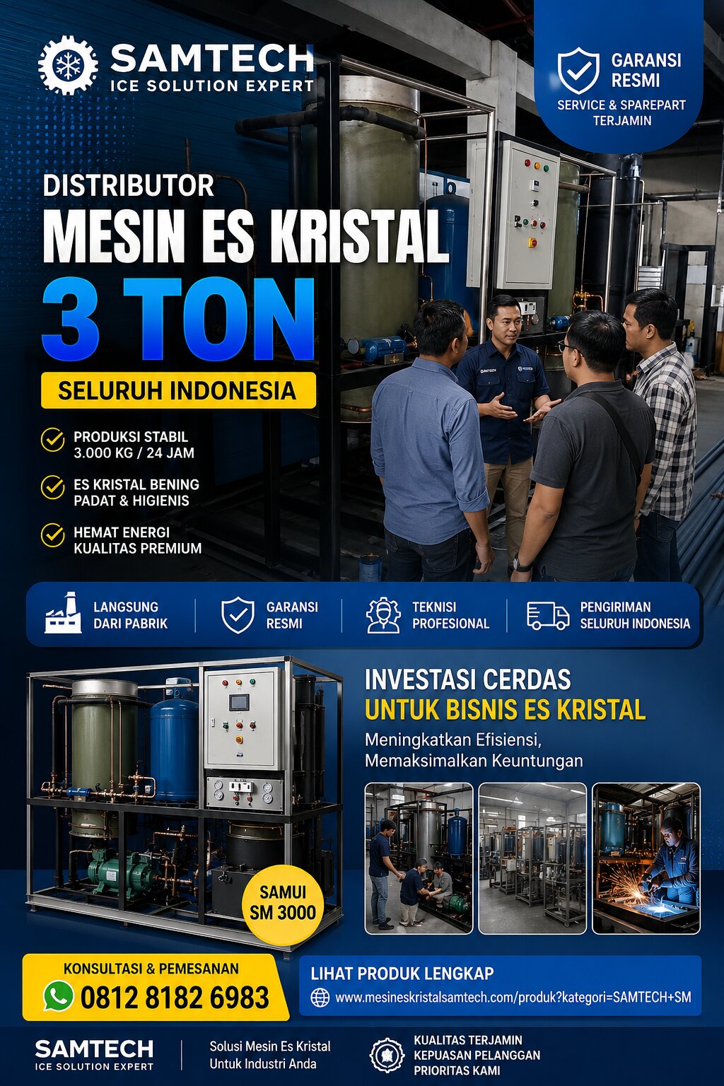 Distributor Mesin Es Kristal 3 Ton Seluruh Indonesia